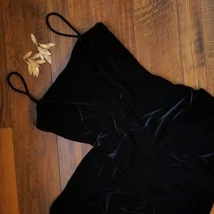 Black Velvet Asymmetrical Dress